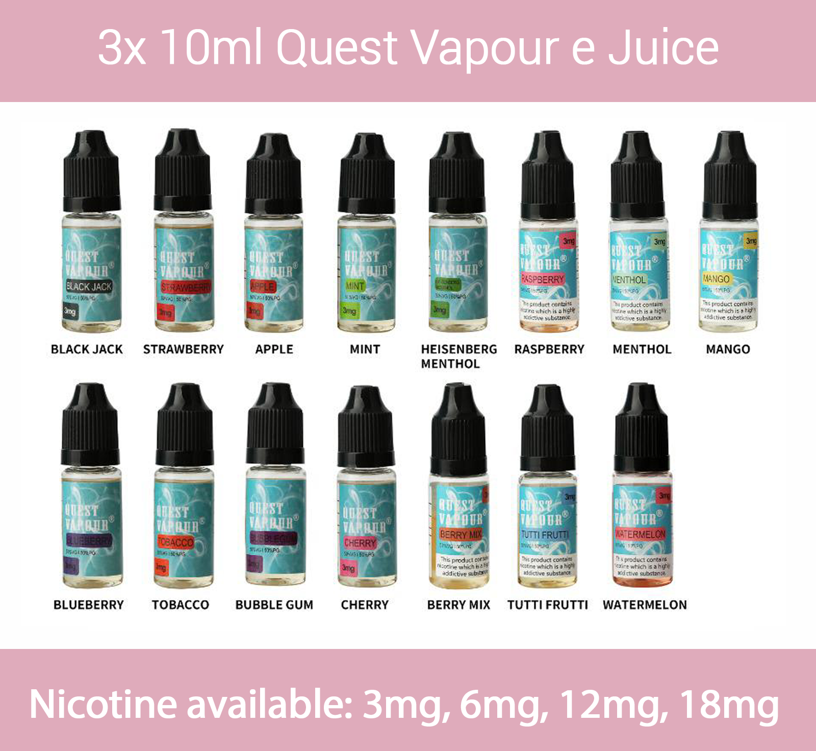 This is an image of QuestVapours 3X10Ml for £10